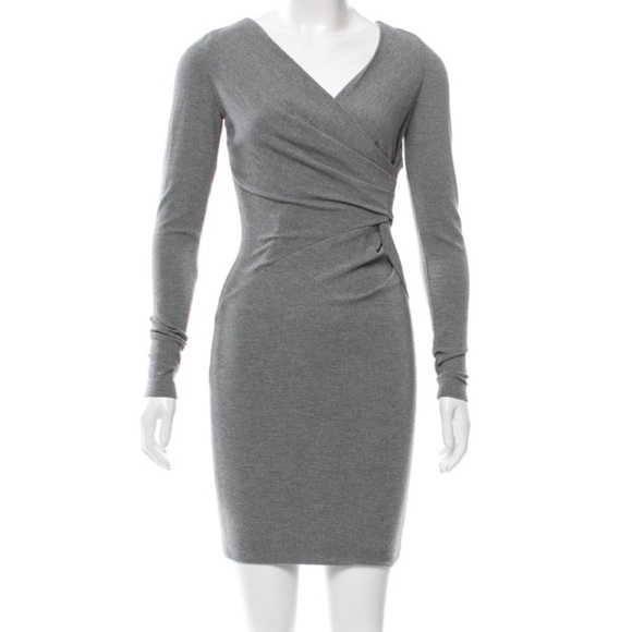 Robert Rodriguez Long Sleeve Gathered Waist Gray Dress.Pre-Owned.